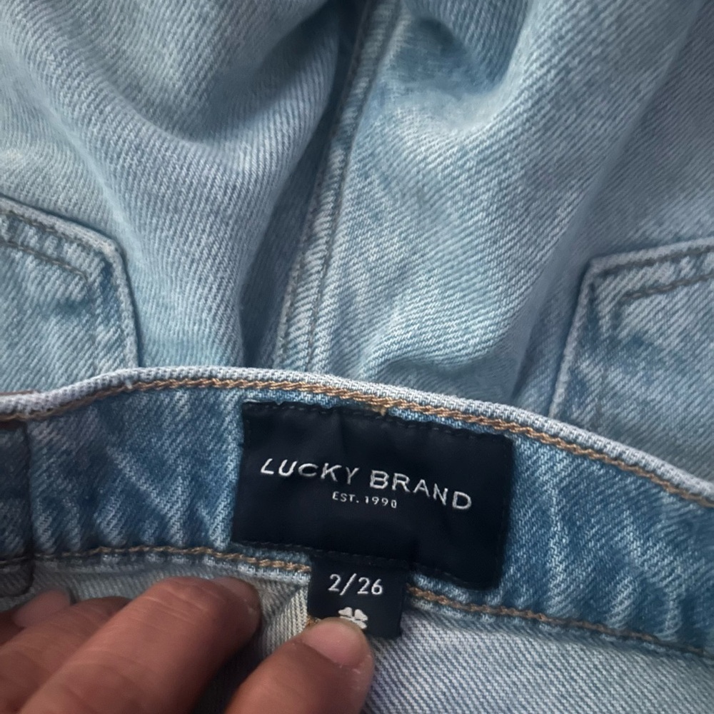 Lucky Brand Light Blue Ripped Straight Leg Jeans - Picture 5 of 9